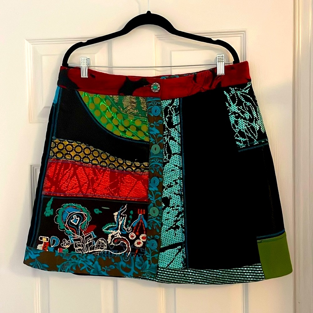 Desigual mini skirt - lots of shine and texture!